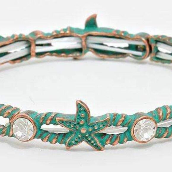Starfish & Sand Dollar Stretch Bracelet - Picture 2 of 5